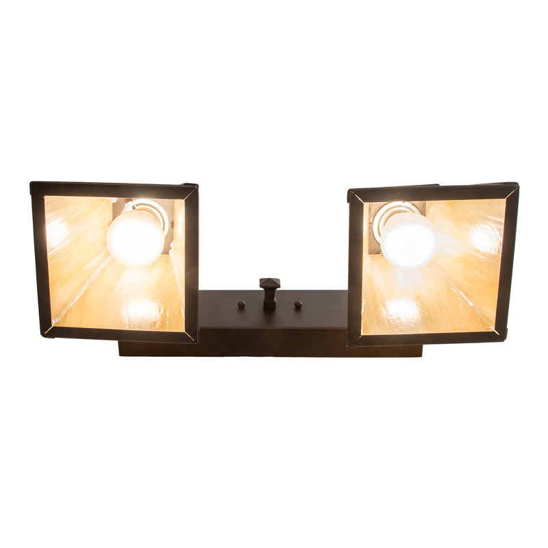 Elegant Oil-Rubbed Bronze Vanity Light with Beige Glass Shades