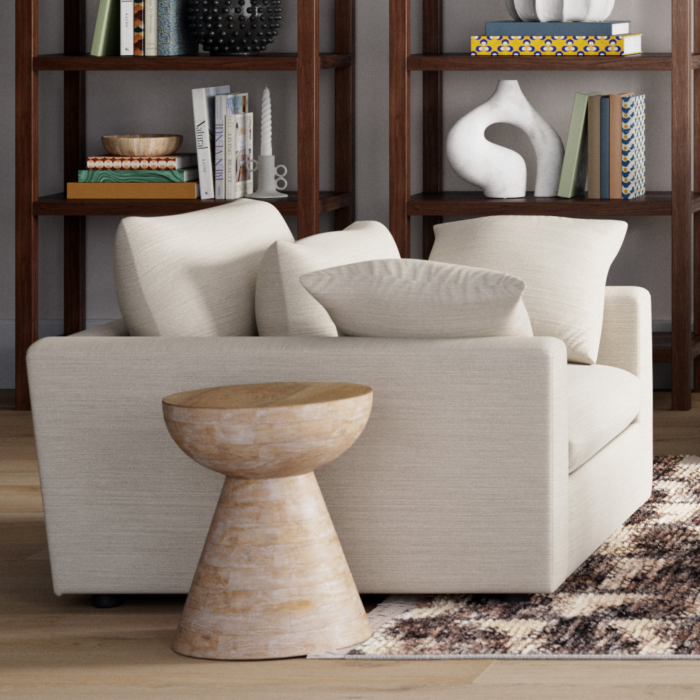 Remy Upholstered Chair And A Half, Nomad Snow Crypton® Chenille