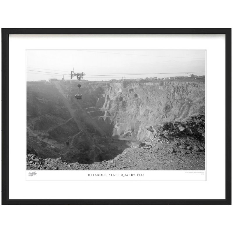 Delabole, Slate Quarry 1938 - Single Picture Frame Print, 40cm H x 50cm W x 2.3cm D