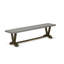 Ensemble de table 3 pièces comprenant une table de salle à manger et 2 bancs de style Mid-Century moderne - plateau de table en ciment et finition jacobine patinée-1409298510-1409298511-1409298513