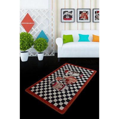 Stylish Area Rug - 100% Polyester, 27.6 x 47.2 inches | 4 mm Pile Height, 10 mm Total Thickness | Antibacterial & Non-Slip Underside, Machine Washable | Perfect for Living Room, Bedroom & Office Decor