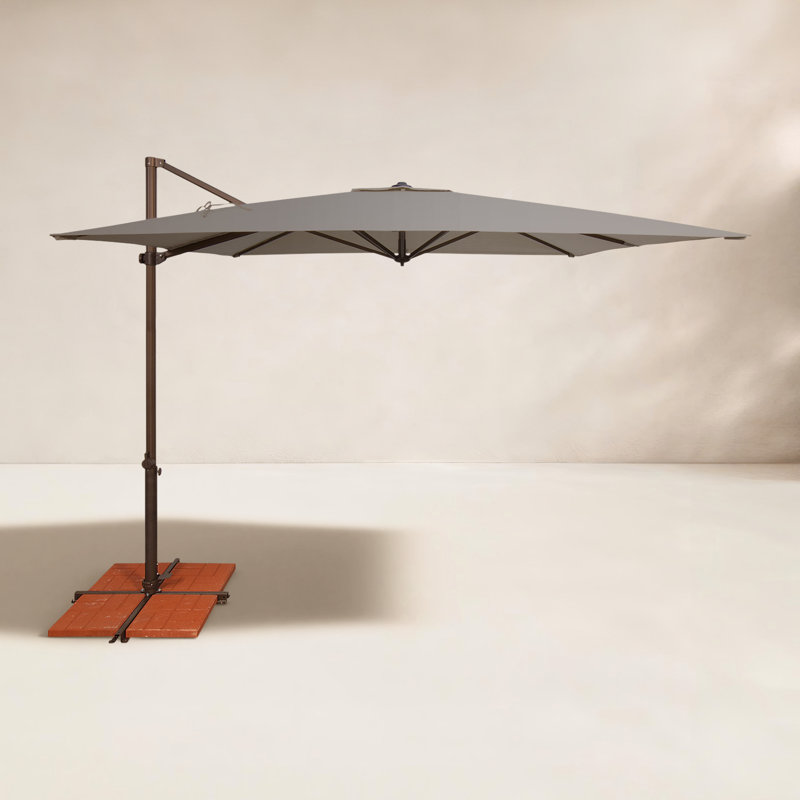 Parasol carré en porte-à-faux de 103,2 po Cora, Argent coulé Sunbrella®, Bronze