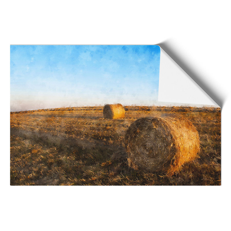 Hay Bales On A Field - No Frame Print, 42cm H x 59cm W x 0.1cm D