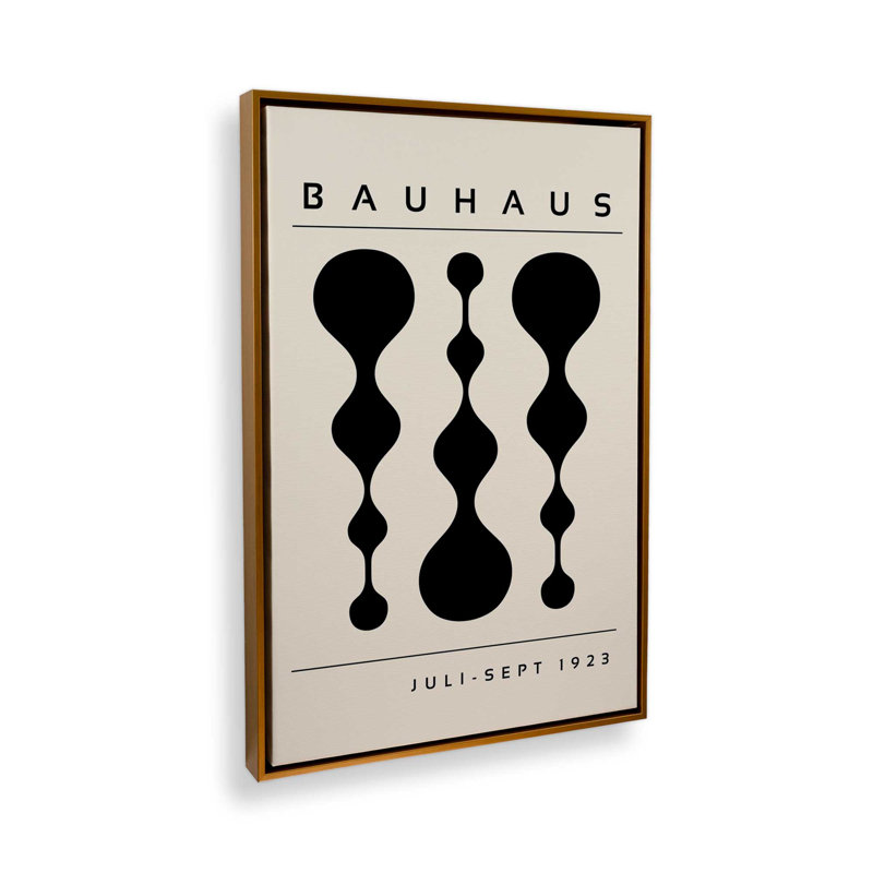 Bauhaus à géométrie liquide, H 18,75 po x l 12,75 po x P 1,75 po, Cadre flottant or poli