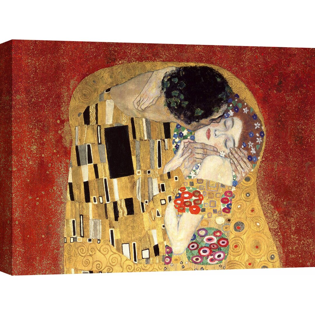 Leinwandbild Der Kuss (Detail) von Gustav Klimt