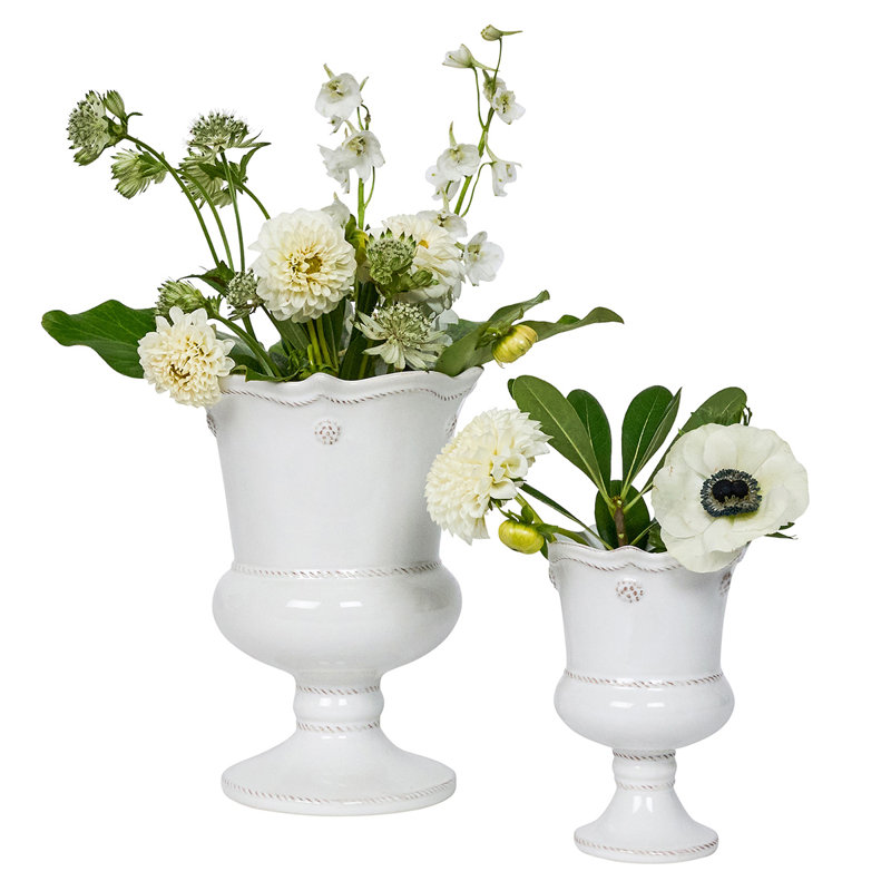 Berry & Thread Petite Parterre Garden Vase - Whitewash, 5" H x 3.75" W x 3.75" D