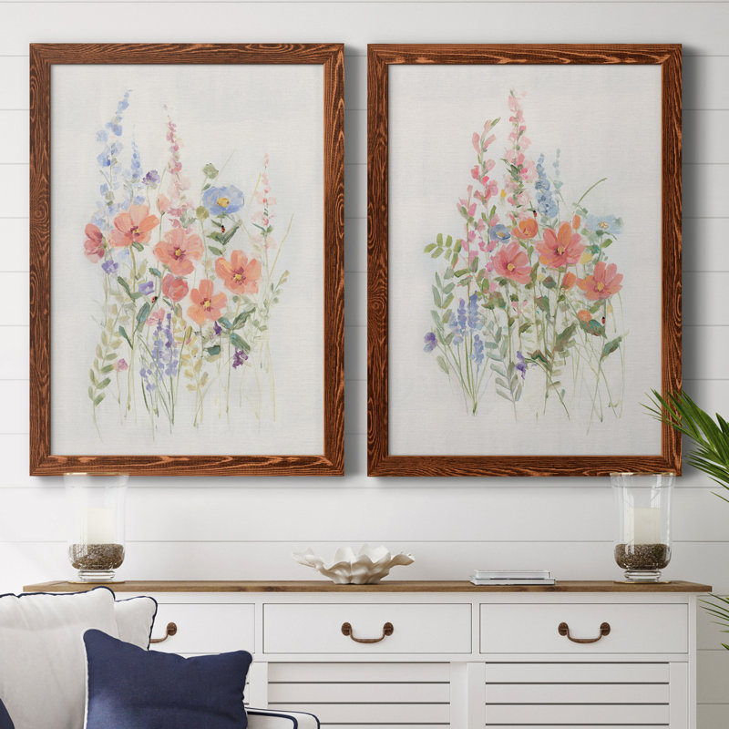 «Sweet Summer Picks I», ensemble de 2 reproductions d'art, H 37,5 po x l 55 po x P 1,5 po, Toile avec cadre érable