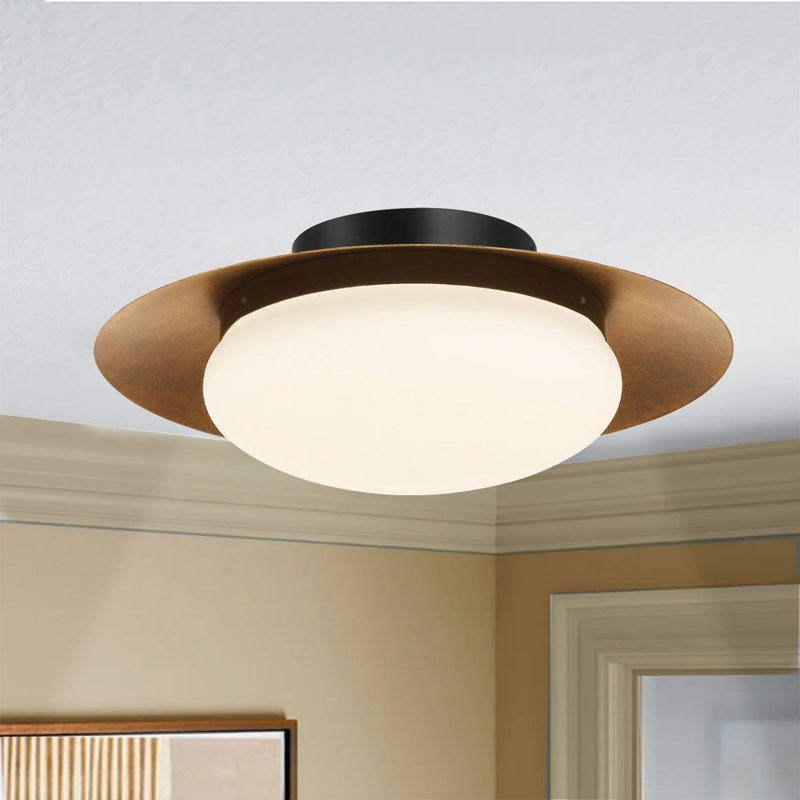 Plafonnier encastré en verre Haines, H 5,375 po x l 15 po x P 15 po
