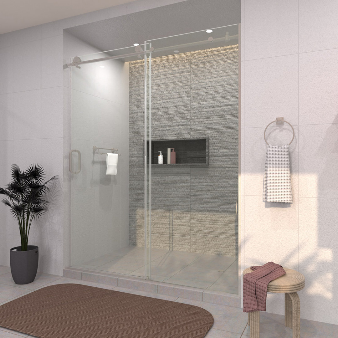 60'' - W x 76'' H Door Semi-Frameless Shower Door with Taimei