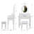 Princess Vanity Desk Set with Mirror & Cushioned Stool, Dressing Table with Ample Storage-47258191-47258190