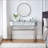 39" Mirrored Makeup Vanity Table with Stainless Steel Base, Mirrored Console Dressing Table with 2 Drawers,Versatile Desk for Bedroom and Office-116767152
