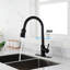 Robinet de cuisine avec fonction tactile et poignée pivotante vers le bas à 360 degrés, acier inoxydable noir mat, contrôle de l'eau à poignée simple, corrosion, profondeur de 16,06 po, largeur de 9,92 po, hauteur de 2,47 po, poids de 4,73 lb