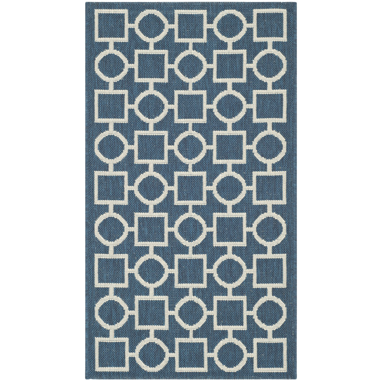 Arneshia Cotton Blue/Beige Area Rug