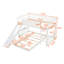 Lit simple au-dessus d'un lit superposé, finition blanche avec glissade et structure en pin massif, peu encombrante pour les chambres à coucher, apparence esthétique grise, lit de support de matelas à 18 lattes encastré en bois