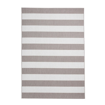 Lanagan Rectangle Striped Flokati Indoor / Outdoor