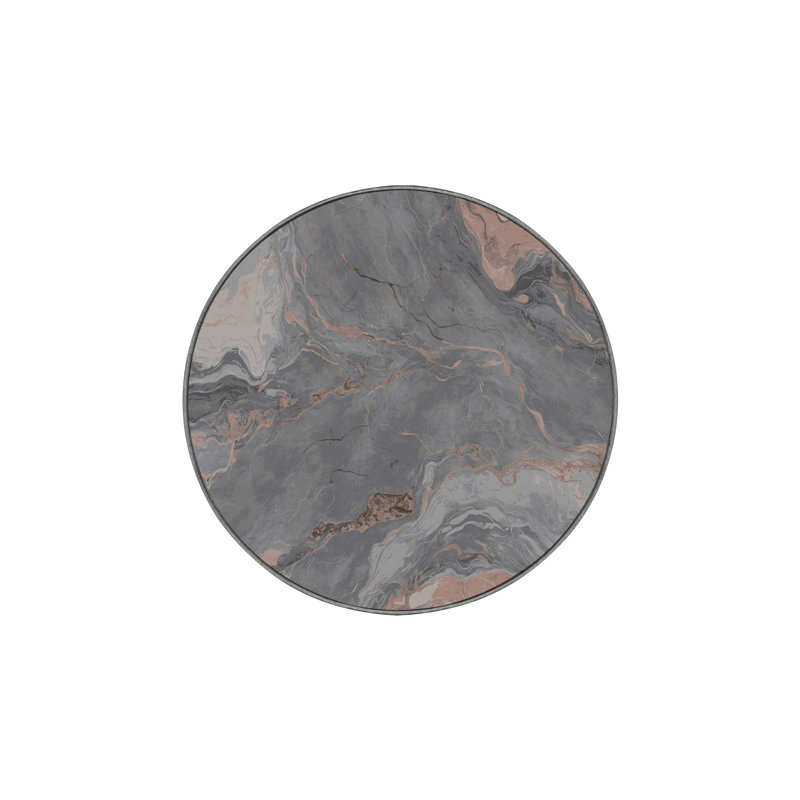 Machine Washable Gray Area Rug, Round 6'