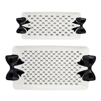 10 Strawberry Street Black Bow Serving Tray
