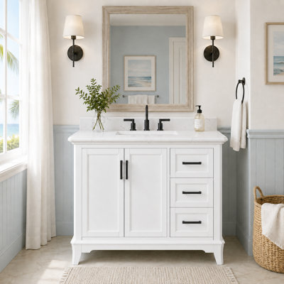 Free Standing Bathroom Vanity with Quartz Top