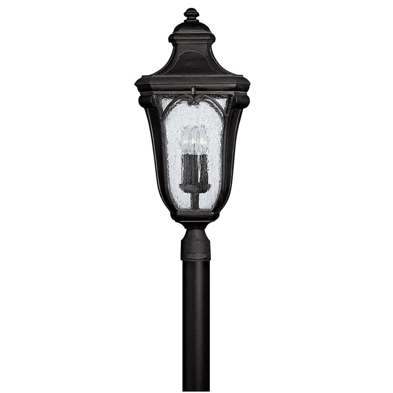 Trafalgar Large Outdoor 3-Light Post or Pier Mount Lantern, Museum Black, Incandescent, No