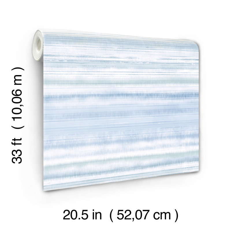 Rouleau de papier peint 33 pi x l 20,5 po de l’horizon de flottement, Bleu pâle