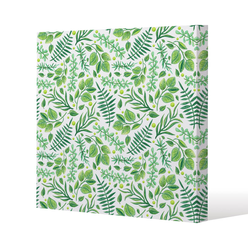 Mixed Leaves Slim Style Canvas Print, 15mm Slim Real wood., 30 cm H x 30 cm W