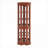 Cabinets | Corner Curio Display Cabinet, 5 Adjustable Glass Shelves, Integrated Lighting, Walnut Brown, 70.5"H | Traditional | Corner of Room-147382577