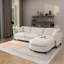 Canapé modulaire avec 1 repose-pieds, coussin de siège et de dossier amovible, canapé de salon-300689401