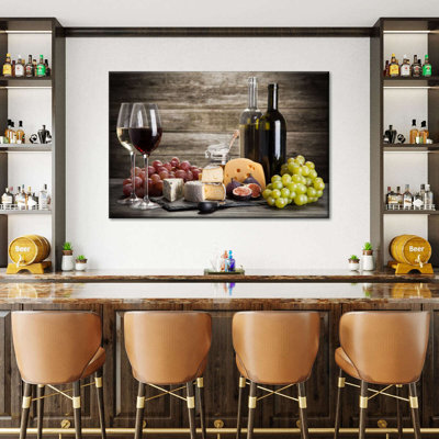 «Wine And Alco Wine And Cheese Jumelage», reproduction sur toile