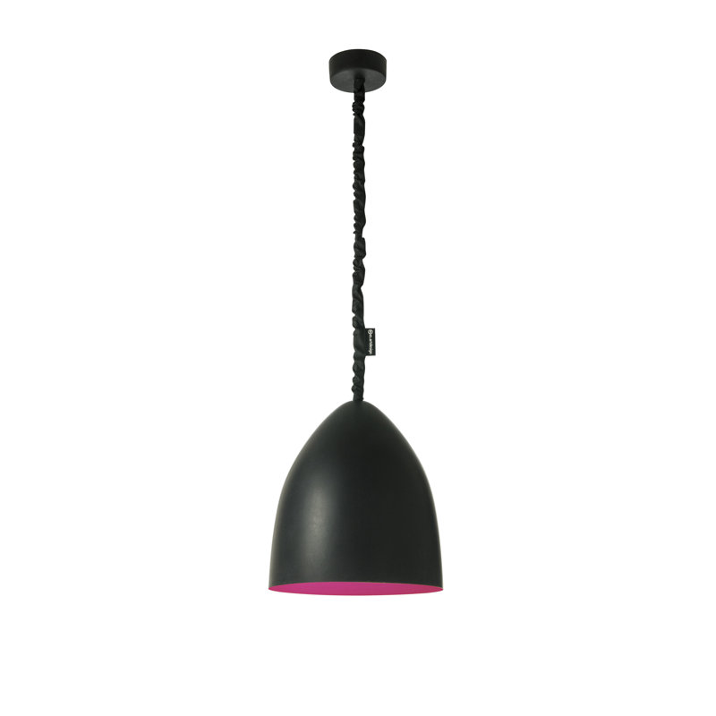 1 - Light Black Bell Pendant, Magenta