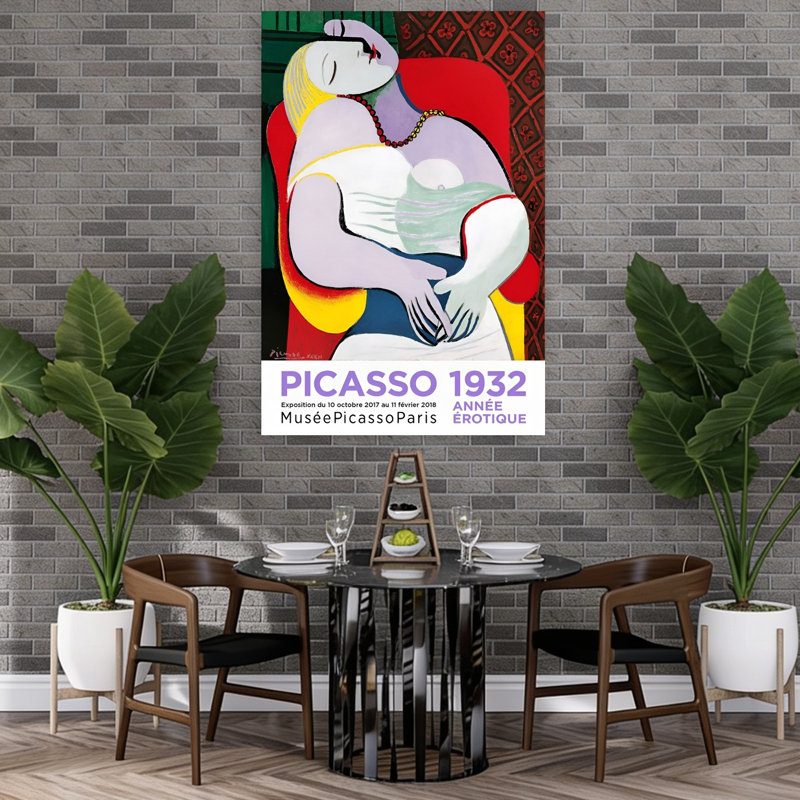 «Peaceful Sleeping Woman», impression d'art mural abstrait coloré et moderne, H 60 po x l 40 po