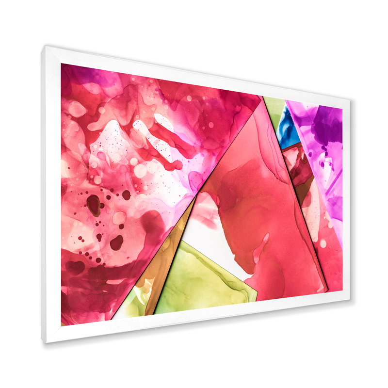 «Red Mauve», art mural moderne sur toile, Cadre photo blanc, H 16 po x l 32 po x P 1 po
