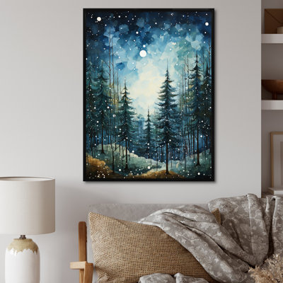 «Winter Snowy Evergreen I - Winter Landscape», reproduction sur toile