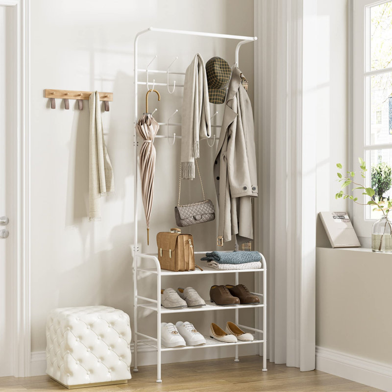 Abhilash Hall Tree 68.5cm Wide, White