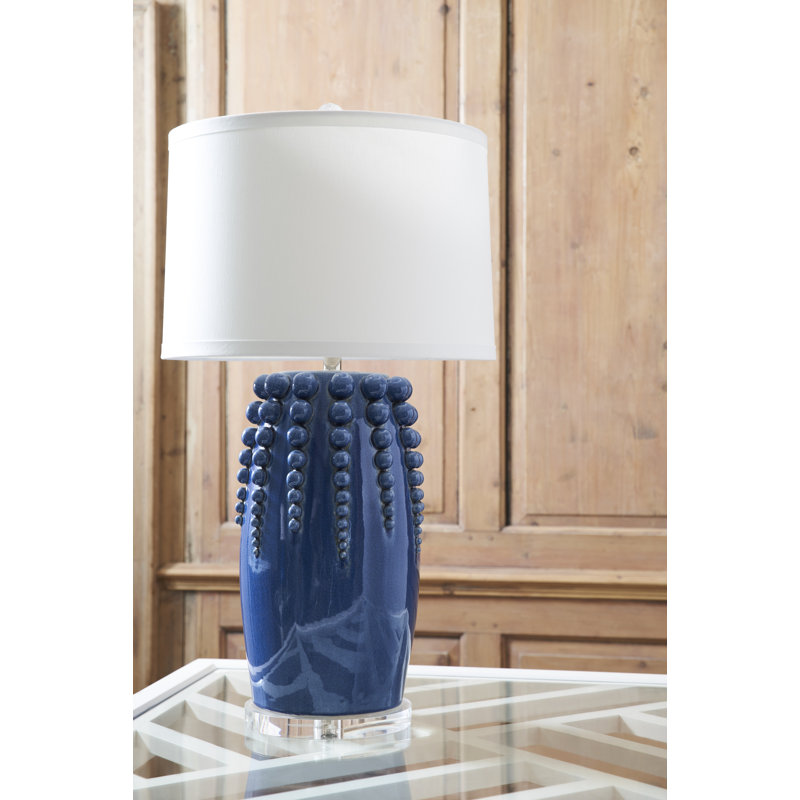 Lampe de table Sea Urchin, Glacis bleu craquelé