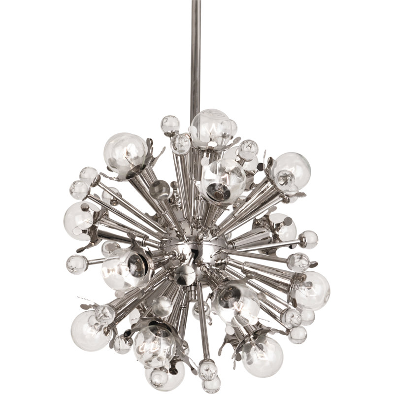18 - Light Chandelier, Polished Nickel