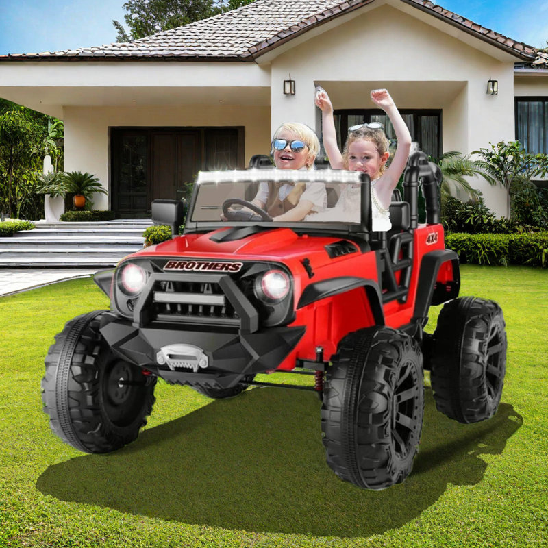 Autos à deux places Farmdex à piles avec télécommande, Rouge