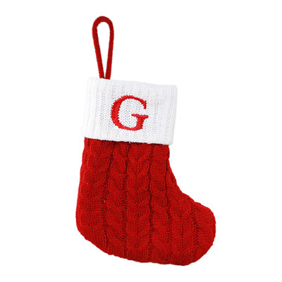 Cute Letters Christmas Stocking Decoration  Christmas Tree Pendant Christmas Style Wool Knitted Socks Decoration Props