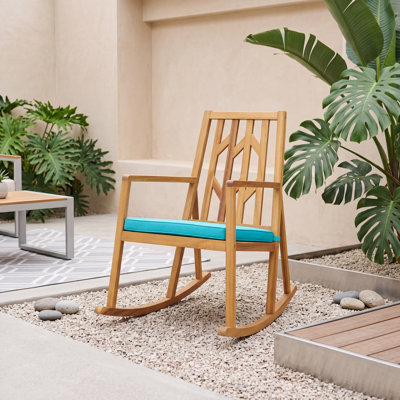 Fauteuil bascule de patio en bois d'acacia