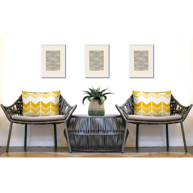 Housse et insert de coussin rectangulaire intérieur / extérieur en polyester Chevy, Jaune