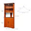 Armoire de rangement autoportante de 70,86 po (180 cm) de hauteur, armoire à vin 5 niveaux avec portes en verre trempé, dossier en miroir, tablettes réglables pour la cuisine du salon, vitrine moderne en bois