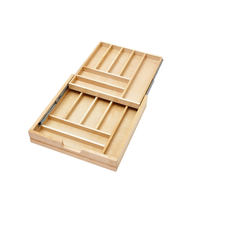 Rev-A-Shelf Tiered Cutlery Drawer Organizer with Soft-Close, 4.31" H x 21" W x 21.75" D