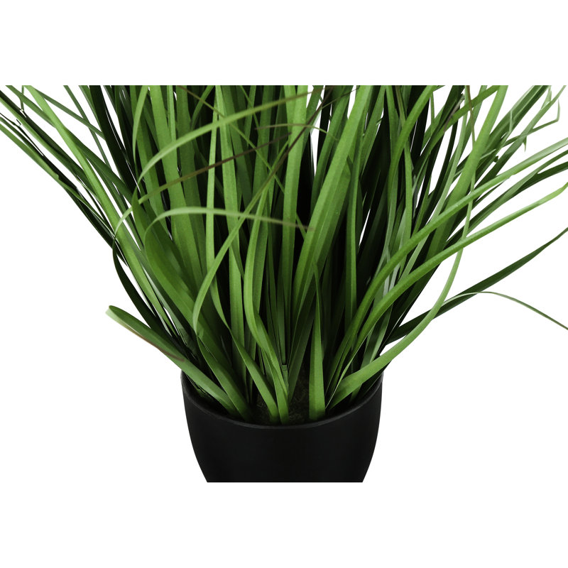 Plante de verdure d'intérieur de 23 po de hauteur, gazon artificiel en pot noir de 4 po pour table, avec décor
