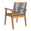 2 chaises de salle à manger en corde tressée gris foncé et bois - de 2 chaises transitionnelles (de 2), P 25,9 po x l 24,7 po