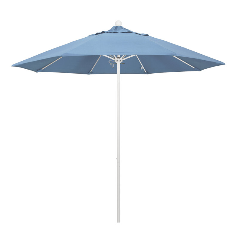 Parasol de marché 9 pi Hibo, Toile toile Sunbrella® bleu ciel