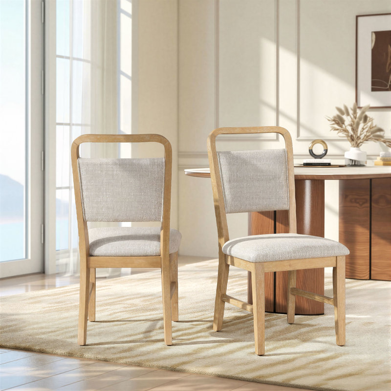 Chaises de salle à manger en bois massif Goode, ensemble de 2