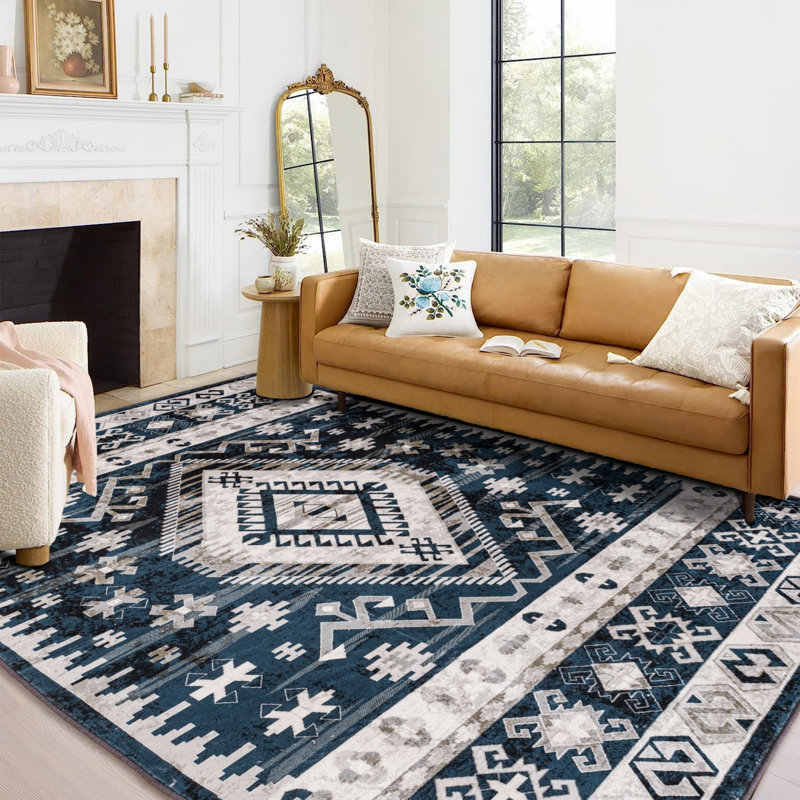 Area Rug, Rectangle Washable Rug For Home And Office, Rectangle 6' x 9'