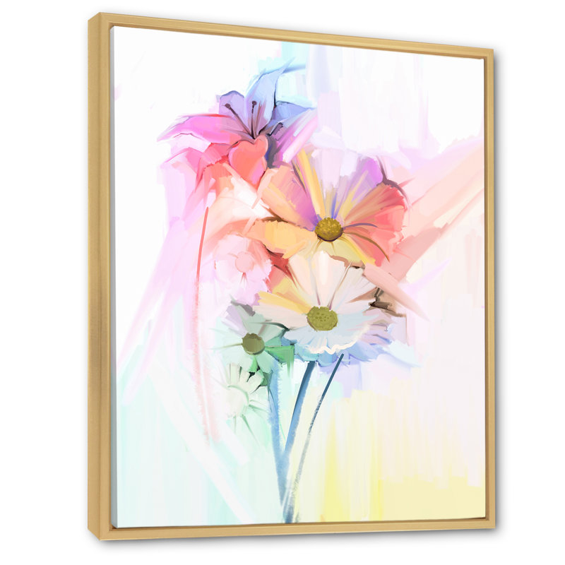 «Modern Gerbera Daisy Flower», reproduction d'art sur toile traditionnelle, H 20 po x l 12 po x P 1 po