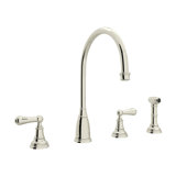 Georgian Era Double Handle Kitchen Faucet With Accessories
