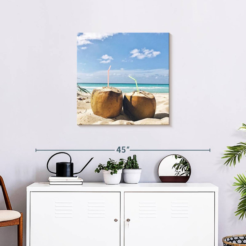 Yarlin Cuban Beach Coconuts, 24" H x 24" W