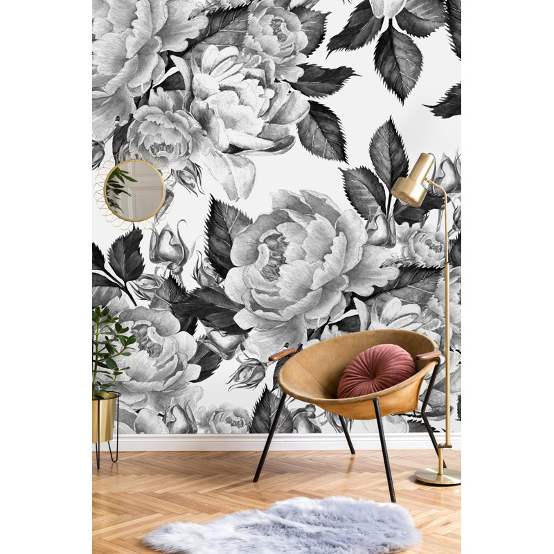 Panneau mural 4 pièces pivoines kiwi, L 10,42 pi x l 125 po